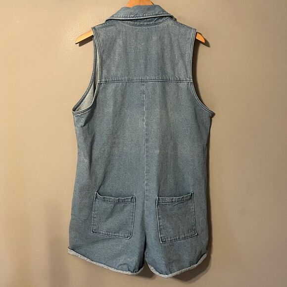 Show Me Your Mumu Reno Denim Romper in Blue Stream Size XXL - Picture 7 of 15